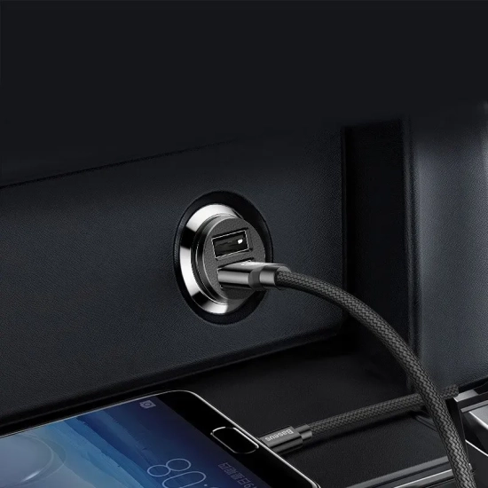 Mini ładowarka samochodowa do telefonu 2x USB Grain Car Charger biały