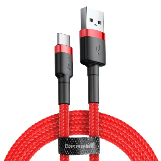 Kabel Baseus Cafule CATKLF-A09 USB-A–USB-C 3A 0,5 m czerwony