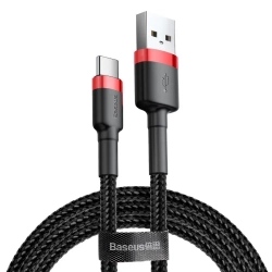 Kabel Baseus Cafule USB-A–USB-C 3A 0,5 m czarno-czerwony