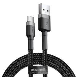 Baseus Cafule CATKLF-AG1 USB-A – USB-C 3A 0,5 m szaro-czarny – przewód ze złączami USB-A – USB-C w kolorze szaro-czarny.