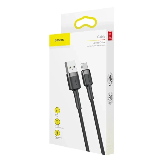Baseus USB-A do USB-C kabel w oplocie QC3 0,5 m