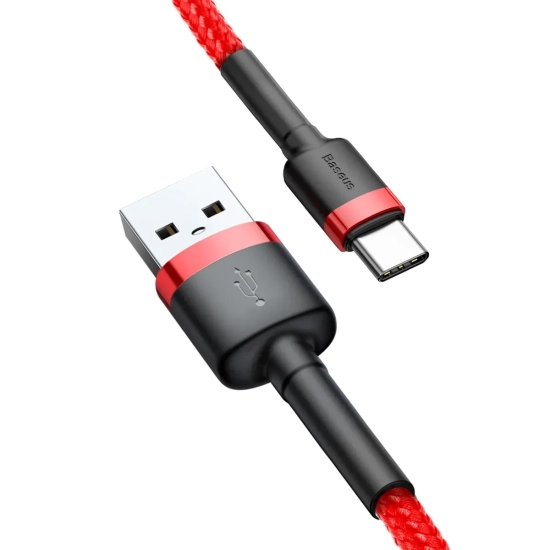 Kabel Baseus Cafule USB-A–USB-C 3A 1 m czerwony