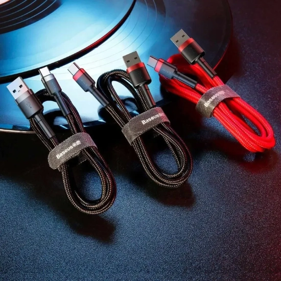 Kabel Baseus Cafule USB-A–USB-C 2A 2 m czarno-czerwony