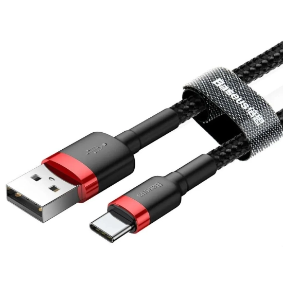 Kabel Baseus Cafule USB-A–USB-C 2A 2 m czarno-czerwony