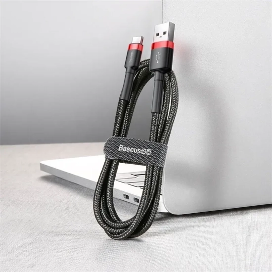 Kabel Baseus Cafule USB-A–USB-C 2A 2 m czarno-czerwony