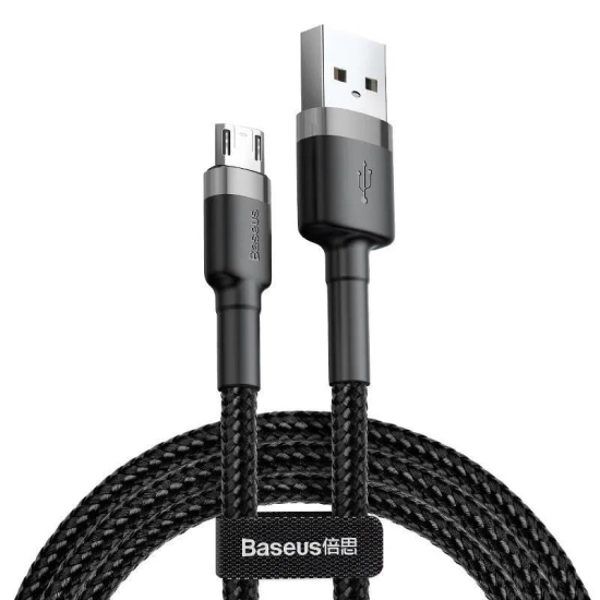 Baseus Cafule CAMKLF-BG1 USB-A – micro USB 1 m szaro-czarny – przewód ze złączami USB-A – micro USB w kolorze szaro-czar