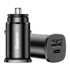 Baseus ładowarka samochodowa USB-C czarna — wariant produktu marki Baseus, kolor czarny.