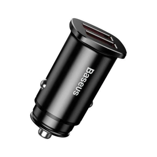 Baseus Square ładowarka samochodowa 30W 2x USB czarna — wariant produktu marki Baseus, kolor czarny, moc do 30W.
