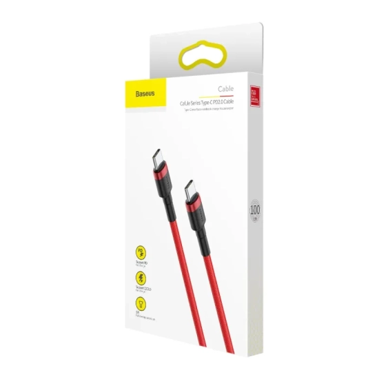Baseus Kabel Cafule CATKLF-G09 USB-C–USB-C 1 m 60 W czerwony