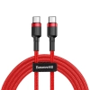 Kabel Baseus Cafule CATKLF-H09 USB-C–USB-C 60W 2 m czerwony