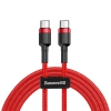 Baseus Cafule CATKLF-H09 USB-C – USB-C 60W 2,0 m czerwony – przewód ze złączami USB-C – USB-C w kolorze czerwony.