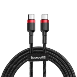 Baseus Cafule CATKLF-H91 USB-C – USB-C 60W 2,0 m czerwono-czarny – przewód ze złączami USB-C – USB-C w kolorze czerwono-