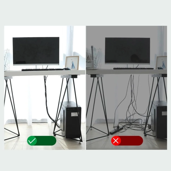 Baseus Organizer kabli Rainbow Circle rzep 3 m szary