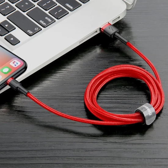 Kabel Baseus Cafule USB-A – Lightning 2A 3 m czerwony
