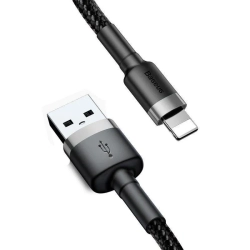 Baseus Cafule CALKLF-RG1 USB-A – Lightning 1,5A 3,0 m szaro-czarny – przewód ze złączami USB-A – Lightning w kolorze sza
