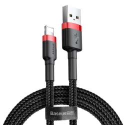 Baseus Cafule CALKLF-R91 USB-A – Lightning 2A 3,0 m czerwono-czarny – przewód ze złączami USB-A – Lightning w kolorze cz Baseus Cafule CALKLF-R91 USB-A – Lightning 2A 3,0 m czerwono-czarny – przewód ze złączami USB-A – Lightning w kolorze cz
