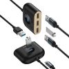 Hub USB Baseus Square Round 4w1 1 m czarny