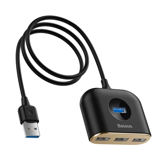 Baseus Hub USB-A Square 4w1 USB 3.0 1 m czarny