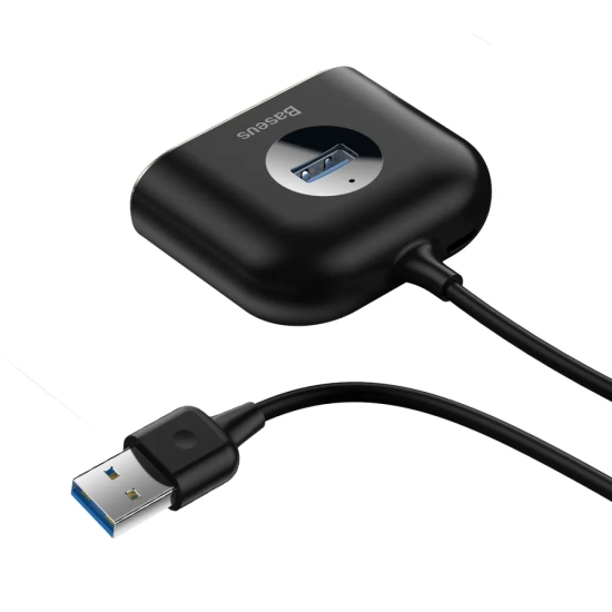 Baseus Hub USB-A Square 4w1 USB 3.0 1 m czarny