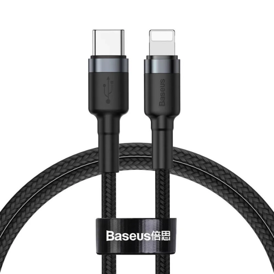 Baseus Cafule USB-C – Lightning 18W 1 m szary – przewód ze złączami USB-C – Lightning w kolorze szary.