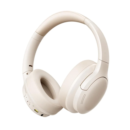Jasne słuchawki nauszne Baseus Bass BH1 Lite A0203C02 z regulowanym pałąkiem.