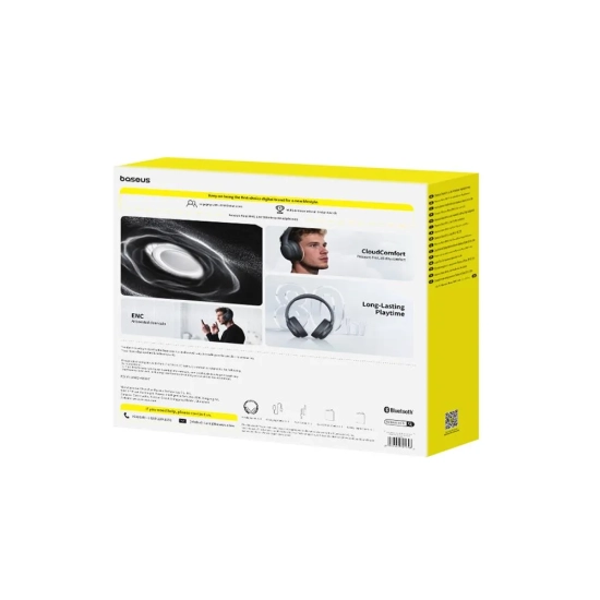 Baseus Słuchawki Bass BH1 Lite Bluetooth 6.0 nauszne czarne