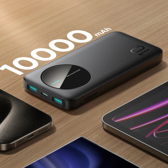 JOYROOM Powerbank JR-PBF12 10000mAh 2.4A 2x USB-A 1x USB-C - czarny