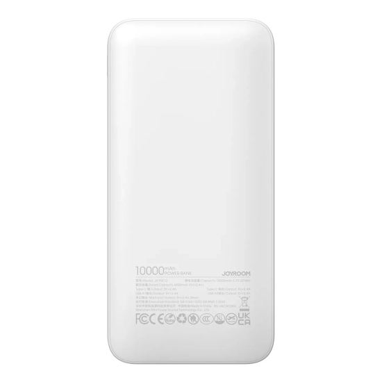 JOYROOM Powerbank JR-PBF12 10000mAh 2.4A 2x USB-A 1x USB-C - biały