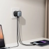 JOYROOM Ładowarka sieciowa GaN 65W USB-A USB-C z wbudowanym kablem USB-C