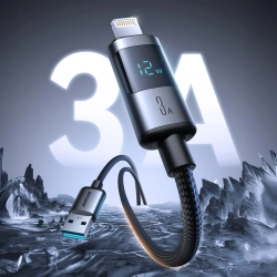 JOYROOM Kabel przewód z wyświetlaczem USB-A - iPhone Lightning 3A 1.2m