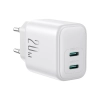 JOYROOM Ładowarka sieciowa 2x USB-C 20W PD QC 3.0 - biała