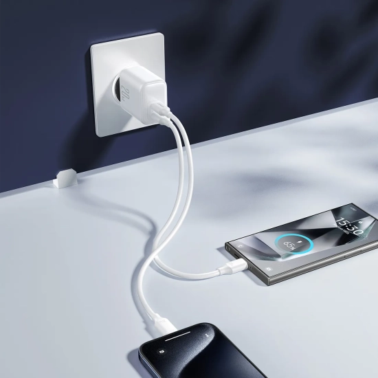 JOYROOM Ładowarka sieciowa 2x USB-C 20W PD QC 3.0 - biała