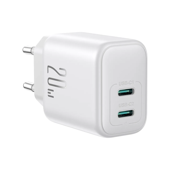JOYROOM Ładowarka sieciowa 2x USB-C 20W PD QC 3.0 - biała