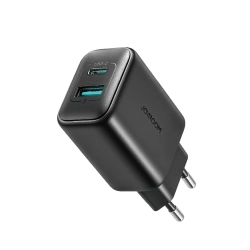JOYROOM Ładowarka sieciowa USB-C i USB-A 25W SFC PPS PD - czarna
