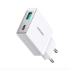 JOYROOM Mała i supercienka ładowarka sieciowa 20W USB-A USB-C - biała