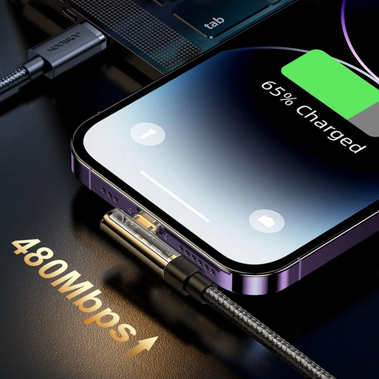 JOYROOM Kątowy kabel iPhone Lightning - USB do ładowania i transferu