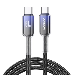 JOYROOM Kabel przewód Crystal-Clear Series 60W USB-C - USB-C 1.2m - czarny