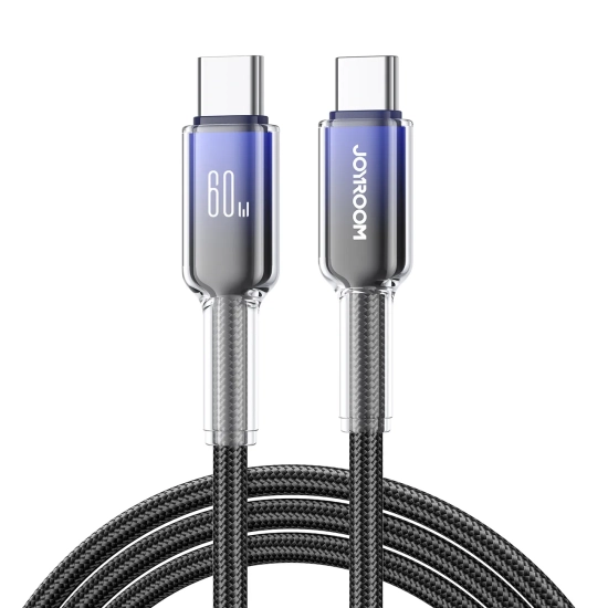 JOYROOM Kabel przewód Crystal-Clear Series 60W USB-C - USB-C 1.2m - czarny
