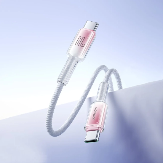 JOYROOM Kabel przewód Crystal-Clear Series 60W USB-C - USB-C 1.2m - biały
