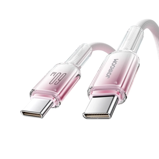 JOYROOM Kabel przewód Crystal-Clear Series 60W USB-C - USB-C 1.2m - biały