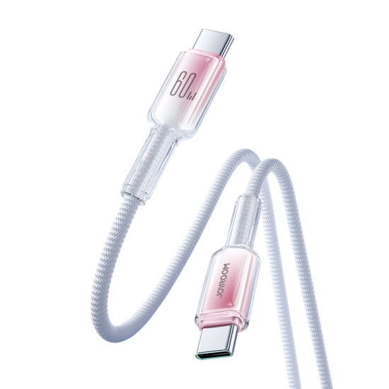 JOYROOM Kabel przewód Crystal-Clear Series 60W USB-C - USB-C 1.2m - biały