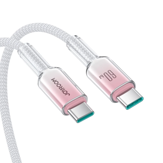 JOYROOM Kabel przewód Crystal-Clear Series 60W USB-C - USB-C 1.2m - biały