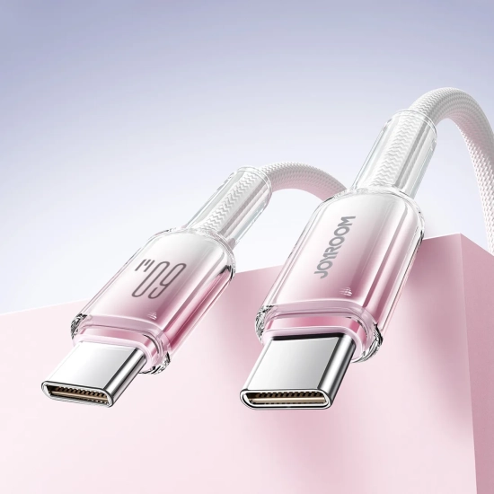 JOYROOM Kabel przewód Crystal-Clear Series 60W USB-C - USB-C 1.2m - biały