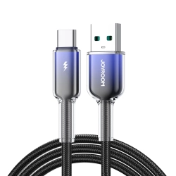 JOYROOM Kabel przewód Crystal-Clear Series 3A USB-A - USB-C 1.2m - czarny