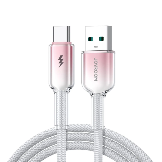 JOYROOM Kabel przewód Crystal-Clear Series 3A USB-A - USB-C 1.2m - biały