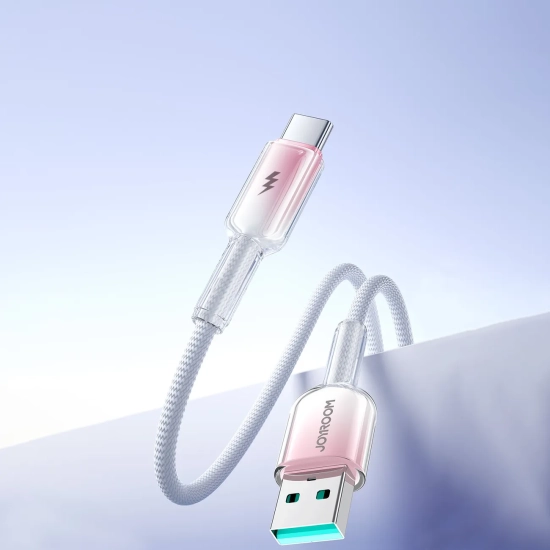 JOYROOM Kabel przewód Crystal-Clear Series 3A USB-A - USB-C 1.2m - biały