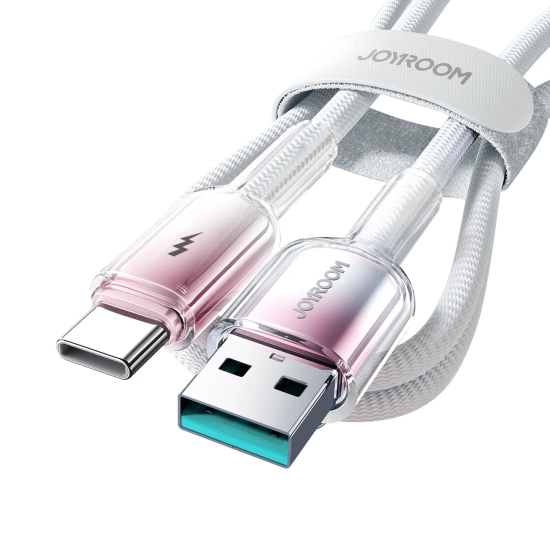 JOYROOM Kabel przewód Crystal-Clear Series 3A USB-A - USB-C 1.2m - biały