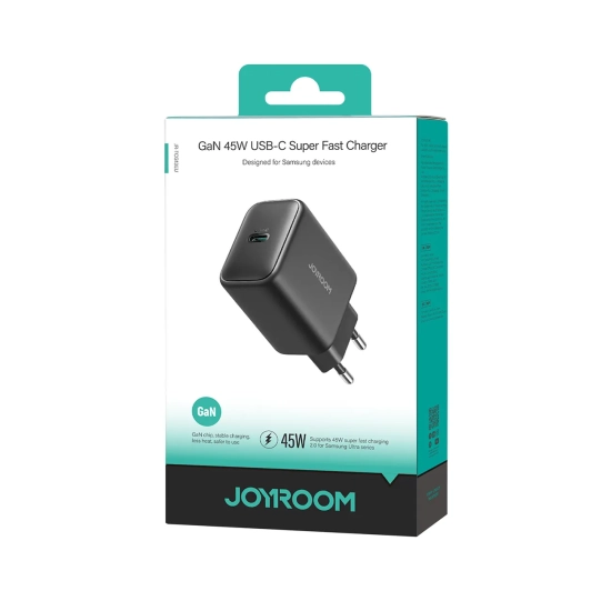 JOYROOM Ładowarka sieciowa 45W GaN do Samsung Ultra - czarna