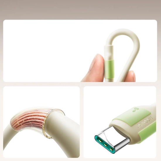 JOYROOM Kabel przewód USB-A - USB-C z fluorescencyjną końcówką 3A 2m