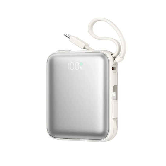 JOYROOM Powerbank 10000mAh 22.5W z wbudowanymi kablami USB-C Lightning